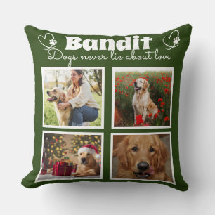Family 4 photo customised dog collage cushion