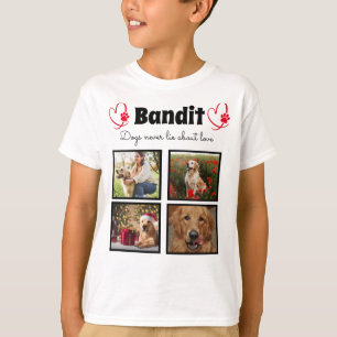 Family 4 photo customised dog collage for boys T-Shirt