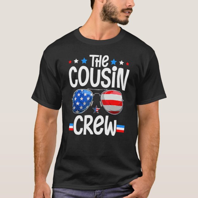 Family 4th Of July Ing Cousin Crew American Flag T-Shirt (Front)