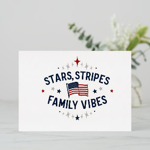 Family 4th of July Party Invitation Cute USA