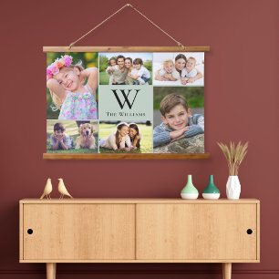 Family 6 Photo Collage Hanging Tapestry