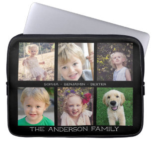 Family   6 Photo Collage Laptop Sleeve