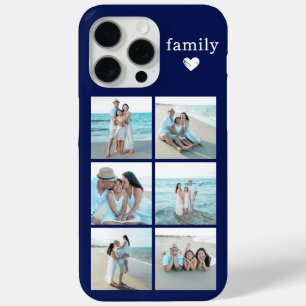Family 6 Photo Navy Blue iPhone 15 Pro Max Case