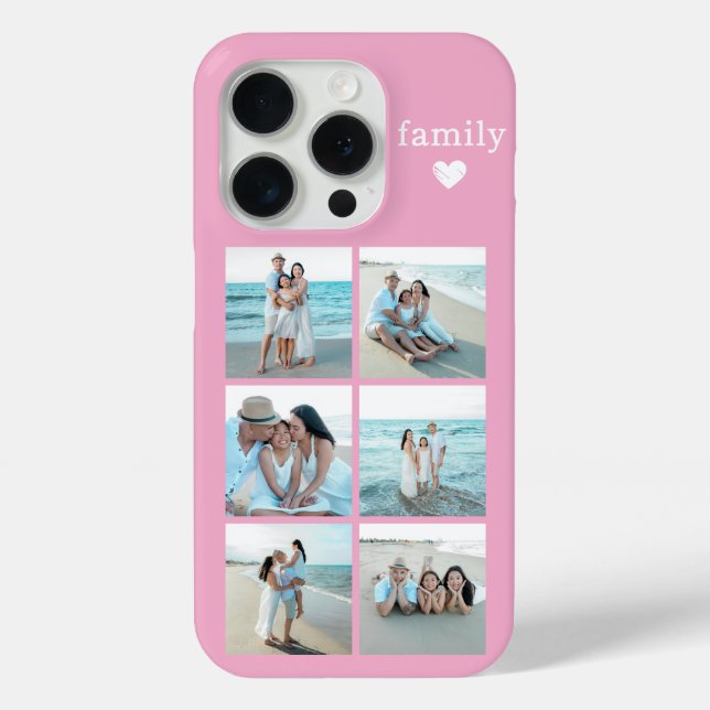 Family 6 Photo Pink Case-Mate iPhone Case (Back)