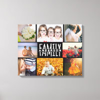 Family 8 Photo Collage Template Plus Add Name V2