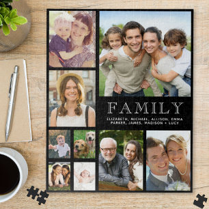 Family 9 Photo Collage Jigsaw Puzzle