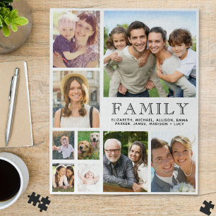 Family 9 Photo Collage Jigsaw Puzzle