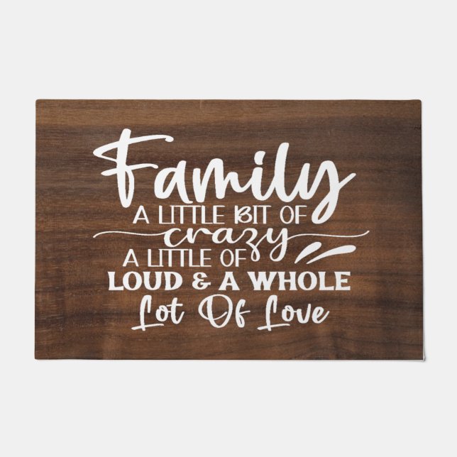 Family A Little Bit Of Crazy Doormat (Front)
