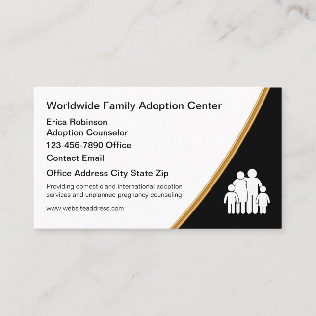 Family Adoption Services Business Cards (Front)