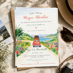 Family Adventure Road Trip Reunion Invitation
