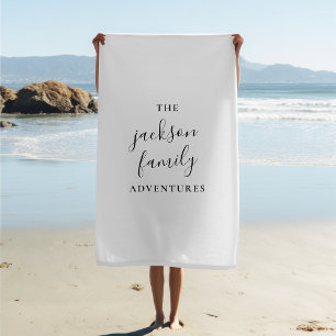 Family Adventures   Original Modern Minimalist Beach Towel