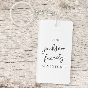 Family Adventures   Original Modern Minimalist Key Ring