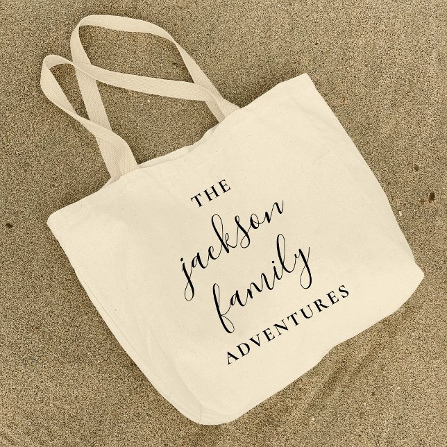 Family Adventures | Original Modern Minimalist Large Tote Bag (Creator Uploaded)