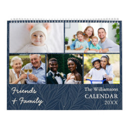 Family and Friends Blue Multi Photo Calendar
