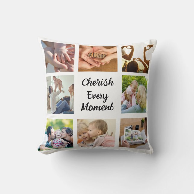 Family and Friends Collage Photo Cushion (Front)