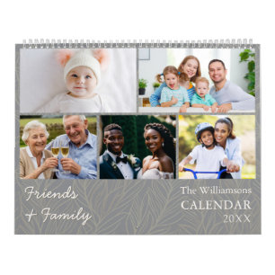 Family and Friends Gray Multi Photo Calendar