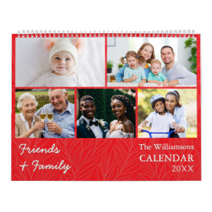 Family and Friends Red Photo Gallery Calendar