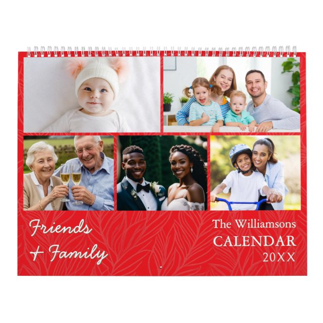 Family and Friends Red Photo Gallery Calendar (Cover)