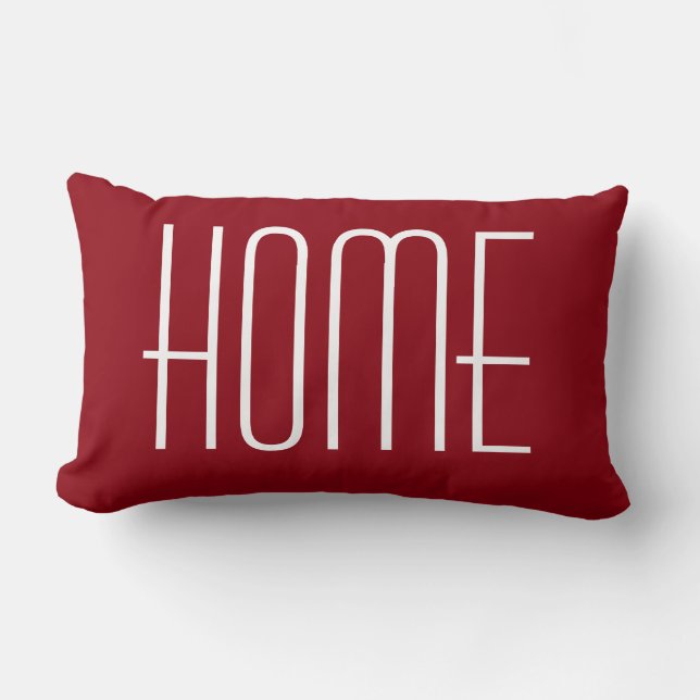 Family and Home Red Lumbar Pillow 13" x 21" (Front)
