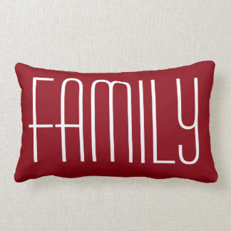 Family and Home Red Lumbar Pillow 13" x 21"