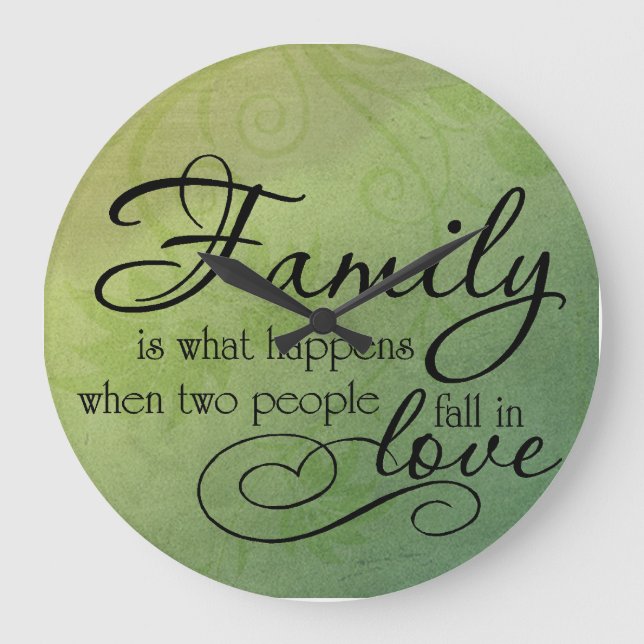 Family and Love Large Clock (Front)