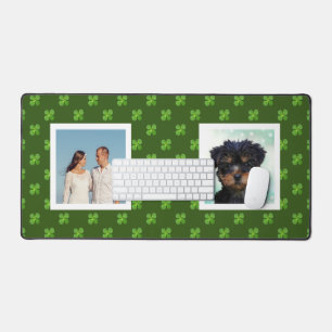 Family and Yorkshire Dog Custom Photos Desk Mat