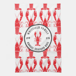 Family Any Occasion Lobster Boil Celebration Tea Towel