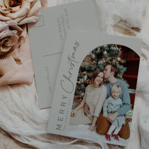 Family Arch Photo Christmas Postcard