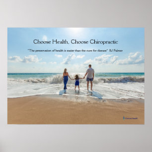 Family at beach Chiropractic poster