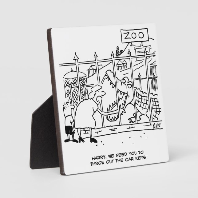 Family at the Zoo. Dad Swallowed by Alligator Plaque (Front)