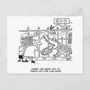 Family at the Zoo. Dad Swallowed by Alligator Postcard