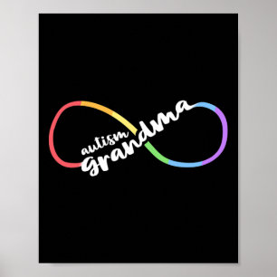 Family Autism Awareness Grandma Rainbow Infinity S Poster