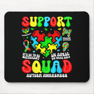 Family autism support autism awareness squad sped mouse mat