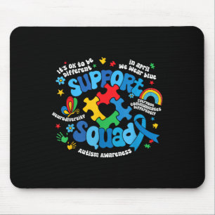 Family Autism Support Squad Autism Awareness Sped Mouse Mat