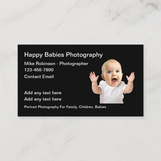 Family Baby Portrait Photographer Business Card (Front)