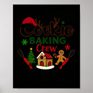 Family Baking Team Funny Christmas Cookie Baking C Poster