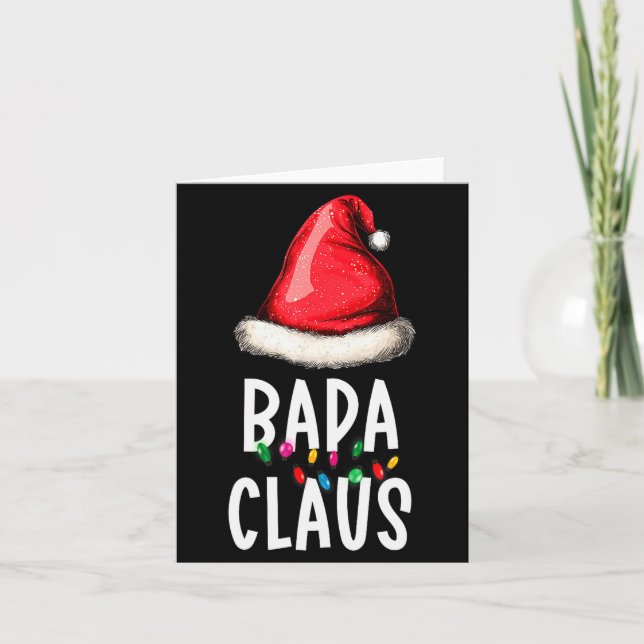 Family Bapa Claus Christmas Santa's Pajama Matchin Card (Front)