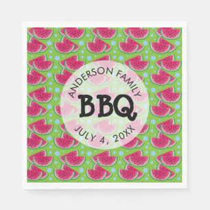 Family BBQ Watermelon Pattern Napkin