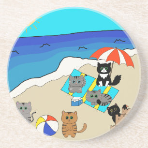 Family Beach Day Coaster