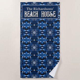 Family Beach House midnight blue Towel