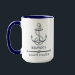 Family Beach House Nautical Anchor Mug<br><div class="desc">Family Beach House Nautical Anchor design. You can find matching products in Lake & Beach Nautical design collection. You are welcome to visit my store for more beautiful products.</div>