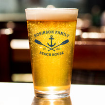 Family Beach House Nautical Anchor Oars Navy