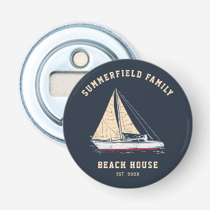 Family Beach House Nautical Sailing Boat Custom Bottle Opener