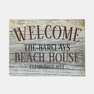 Family Beach House Rustic Doormat