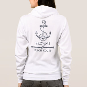 Family Beach Lake House Nautical Anchor Hoodie