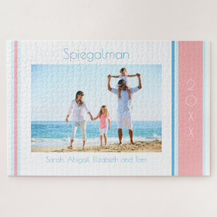 Family Beach Photo Large Jigsaw Puzzle