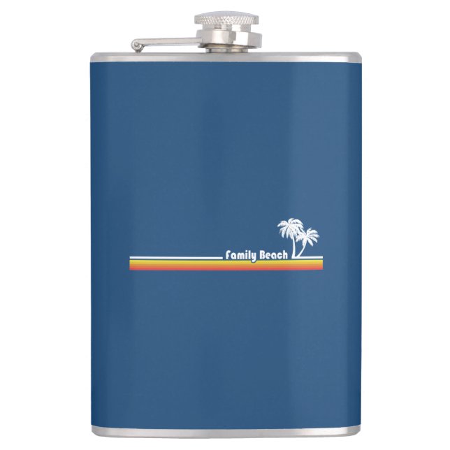 Family Beach South Carolina Hip Flask (Front)