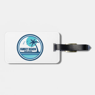 Family Beach South Carolina Palm Tree Birds Luggage Tag