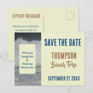 Family Beach Trip Coastal Reunion Save The Date Postcard
