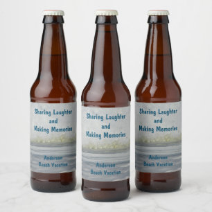 Family Beach Trip Sharing Laughter Making Memories Beer Bottle Label